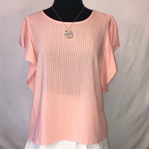 Pink blouse with button-up back